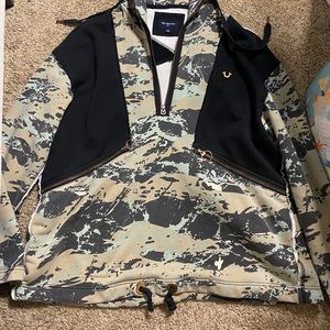 True Religion Camo block Anorak Sweater